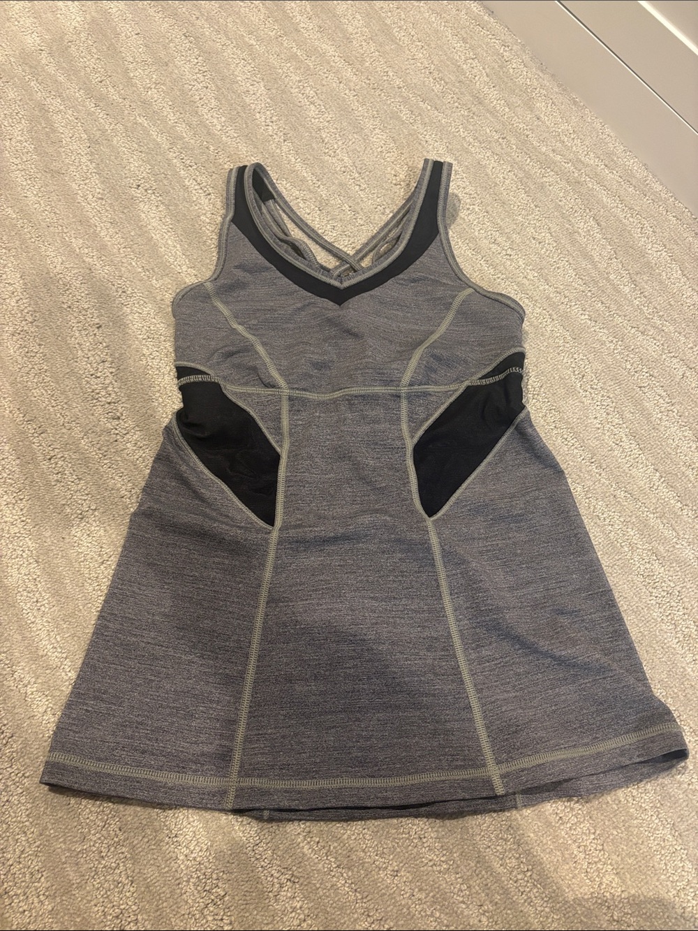 lululemon athletica Grey Tank with Black Panels